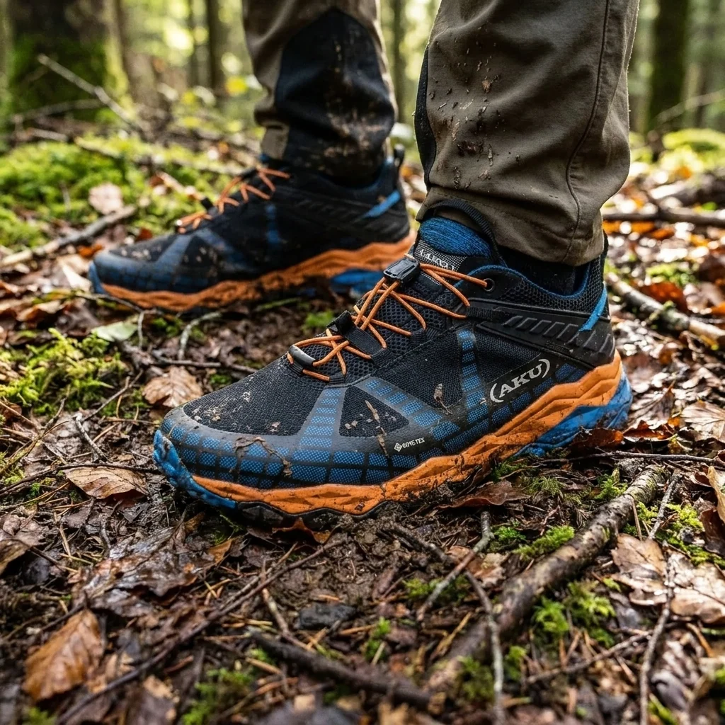 Літнє трекінгові кросівки AKU FlyRock GTX (Чорний/Синій) з Gore-Tex і Vibram